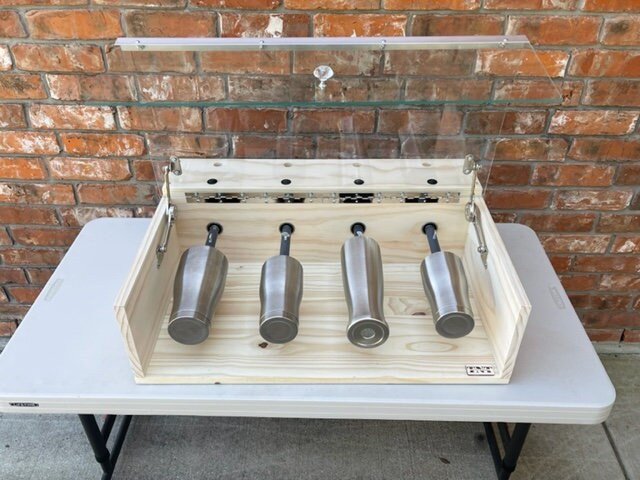 Covered Four Cup Turner - Tumbler Turner w/ Slip on Wands
